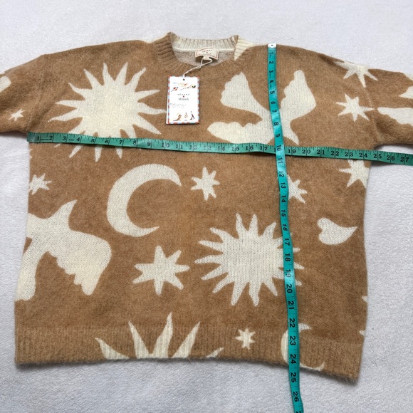 Sezane x Pangea sz L Carmelo Jumper Camel Ecru Mohair Sweater Knit French - Picture 8 of 8